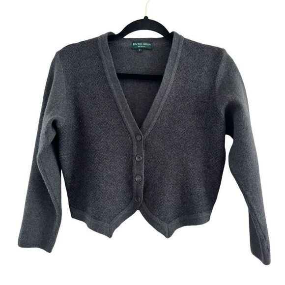 Racing Green British Wool Cardigan Sweater Gray Women’s Size 2 XS - Picture 1 of 8